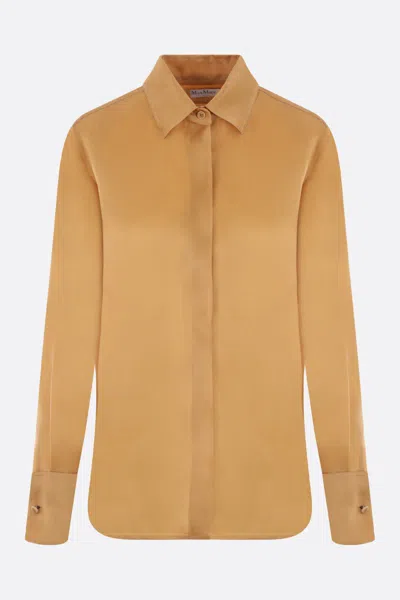 Max Mara Shirts In Leather Brown
