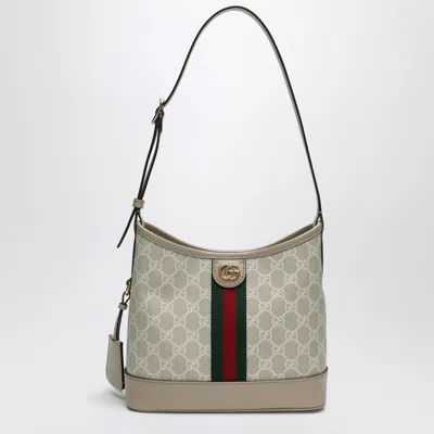 Gucci Ophidia Gg Beige And White Small Shoulder Bag In Neutral