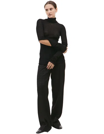 Quira Turtleneck Open-back Cutout Sweater In Black