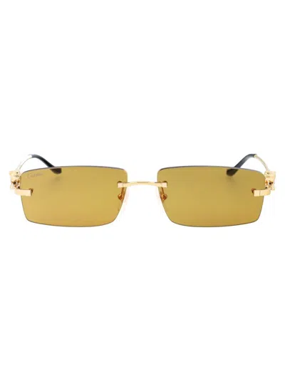 Cartier Sunglasses In 003 Gold Gold Yellow