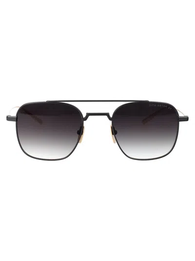 Dita Sunglasses In 02 Black Iron - White Gold W/ Grey To Clear Gradie