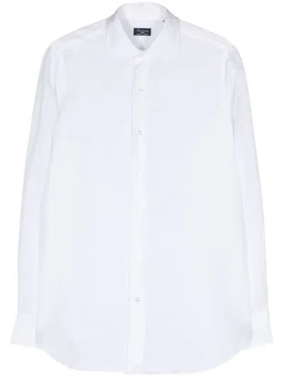 Finamore Cotton And Linen Blend Shirt In White