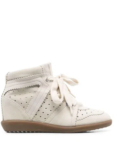 Isabel Marant Bobby Wedge Sneakers In White
