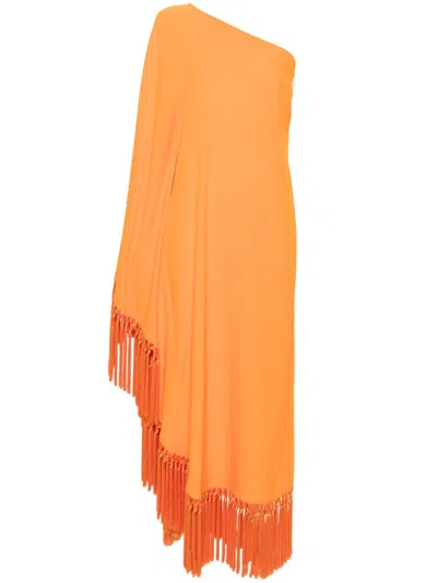 Taller Marmo Arno One-shoulder Midi Dress In Orange