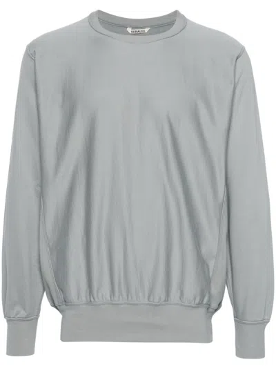 Auralee Crew-neck Cotton Sweatshirt In Grey