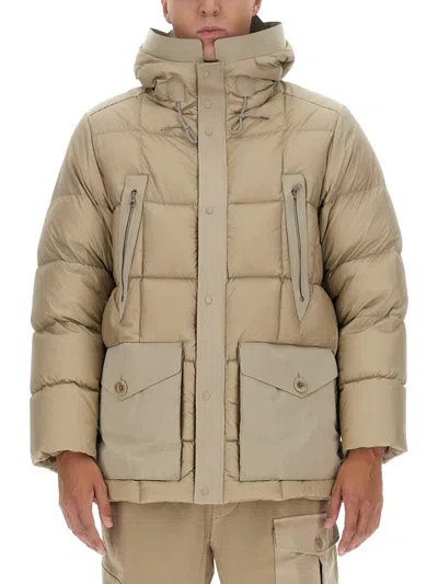 Ten C Norsel Hooded Padded Coat In Neutrals