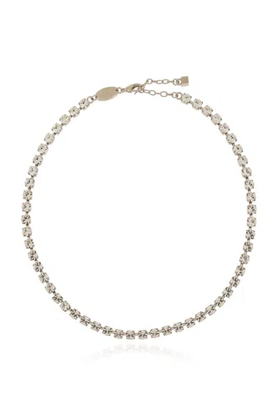 Dsquared2 Crystal Embellished Pendant Necklace In Silver