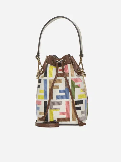 Fendi Mon Tresor Ff Canvas Mini Bag In Multicolor,brown