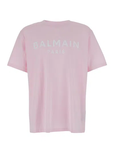 Balmain Print T-shirt - Straight Fit In Pink