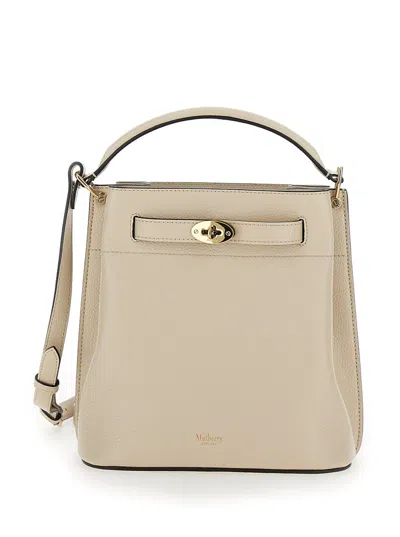Mulberry Islington Leather Bucket Bag In White