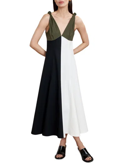 La Ligne Women's Christine Dress In Olive Black Ivory