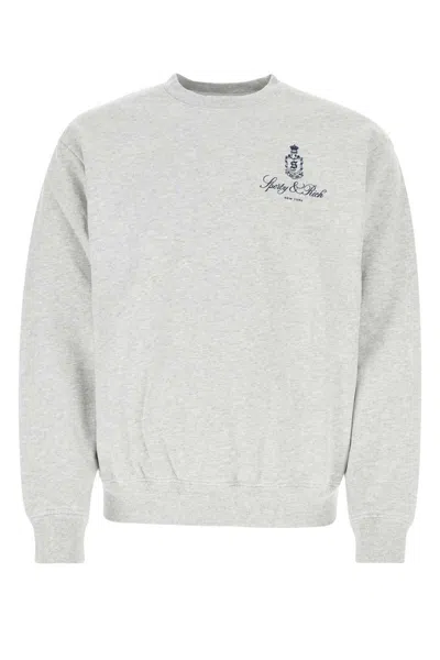 Sporty And Rich Sporty & Rich Logo Printed Crewneck Sweatshirt In Grey