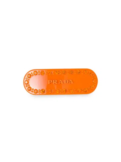 Prada Women's Plex Hair Clip In Orange