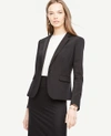 Ann Taylor Petite Tropical Wool One Button Perfect Blazer In Black