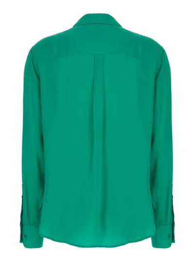 Equipment 'slim Signature' Emerald Green Shirt With Classic Collar In Silk Woman
