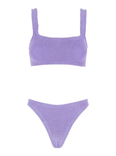 Hunza G 'xandra' Lilac Bikini With Square Neckline In Elasticized Fabric Woman In Violet