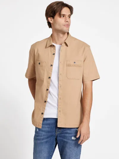 Guess Factory Arden Pocket Shirt In Brown