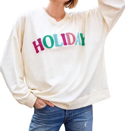 Giftcraft Terry Plus Graphic Sweater In Multi Holiday