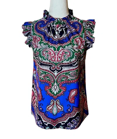 Jude Connally Mylie Top In Bandana Paisley Blue In Multi