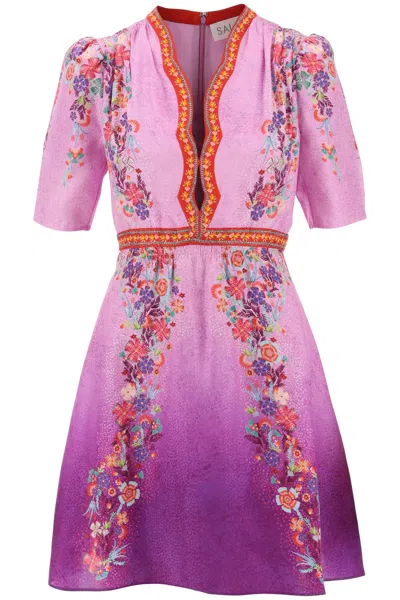 Saloni "silk Mini Dress Tabith In Purple