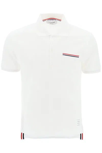 Thom Browne Rwb Pocket Trim Polo Shirt In White