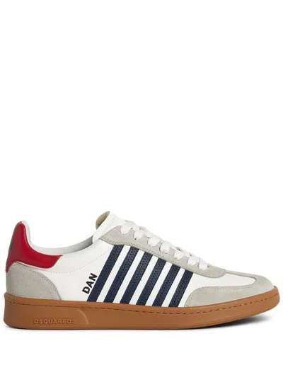 Dsquared2 Boxer Panelled Sneakers In Bianco+blu+rosso