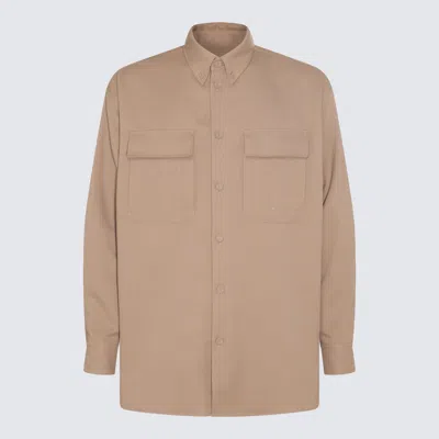 Off-white Camel Oversize Shirt In Brown