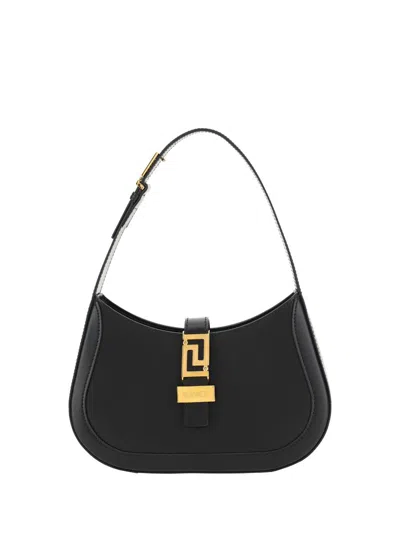 Versace Shoulder Bags In Black- Gold
