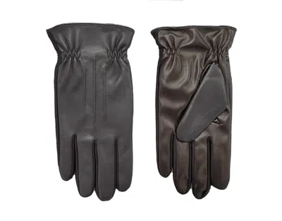 Isotoner Men's Sleekheat Faux Nappa With Gathered Wrist Glove In Brown