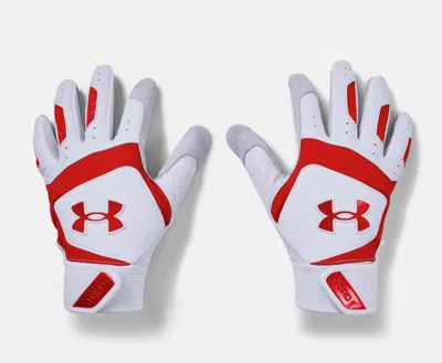 Under Armour Men's Yard Batting Gloves In White/red/red In Multi