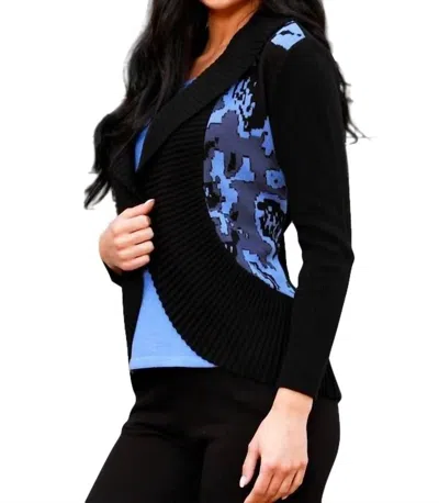 Angel Apparel Signature Wrap With Pin In Black/periwinkle In Multi