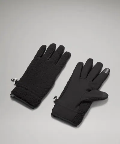 Lululemon Women's Textured Fleece Gloves In Black