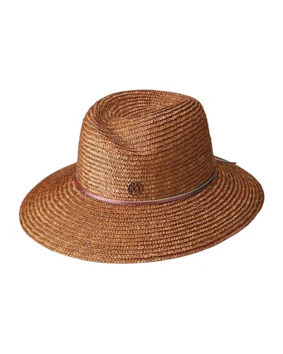 Maison Michel Andre Seasonal Iconic Straw Hat In True Camel In Multi