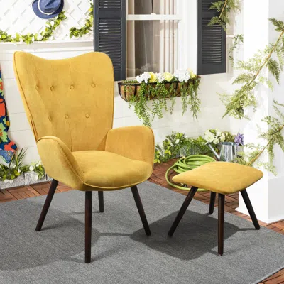 Simplie Fun Accent Chair In Upholstered In Yellow