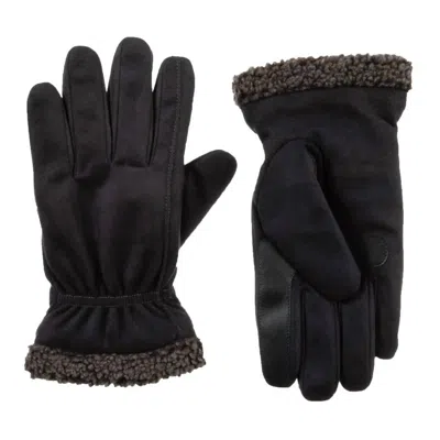 Isotoner Men's Recycled Microsuede And Berber Glove In Black