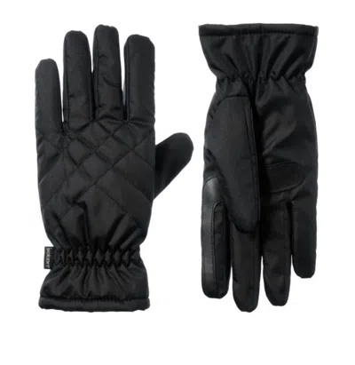 Isotoner Women's Sleekheat Glove With Quilting In Black