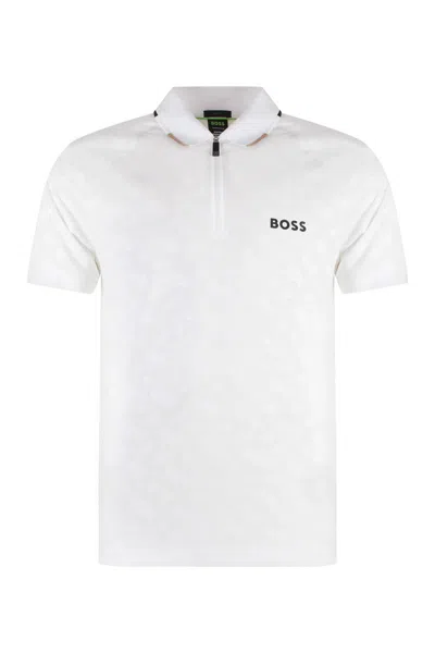 Hugo Boss Boss Boss X Matteo Berrettini - Technical Oxford Fabric Polo Shirt In White