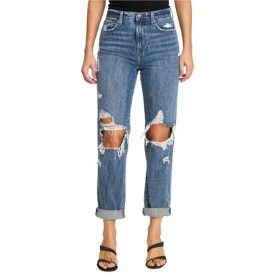 Pistola Presley High Rise Relaxed Roller Jean In Eternal Distressed In Multi