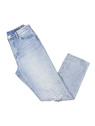Blanknyc Howard Womens High Rise Distressed Flare Jeans In Blue
