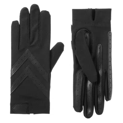 Isotoner Women's Smartdri Chevron Shortie Touchscreen Gloves In Black