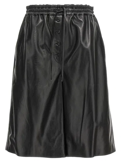 Jil Sander Tassel Bermuda Shorts In Black
