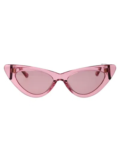 Attico The  Sunglasses In Powderpink/silver/pink