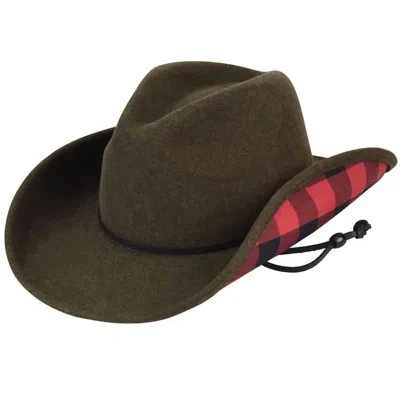 Bailey Of Hollywood Wind River Sutton Outback Hat In Brown Mix/ Buffalo Plaid In Multi