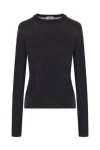 Saint Laurent Crewneck Knitted Jumper In Black