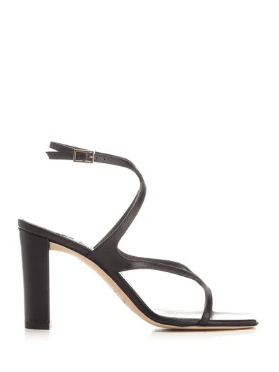 Jimmy Choo Azie 85 Leather Sandals In Black