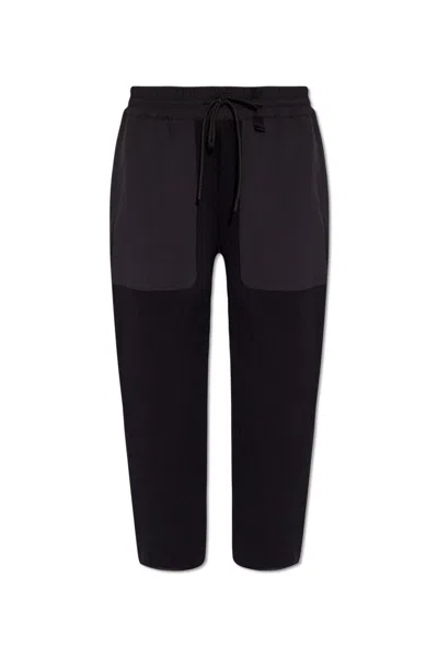Moncler Drawstring Panelled Sweatpants In Black