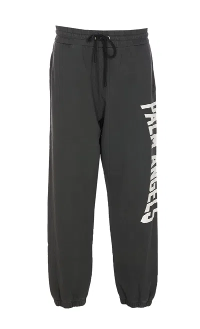 Palm Angels Pa City Cotton Washed Sweatpants In Dark Grey