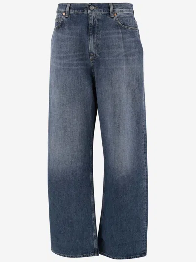 Valentino Cotton Denim Jeans In Medium Blue