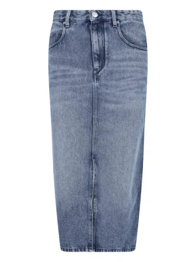 Marant Etoile Tilauria Denim Skirt In Light_blue