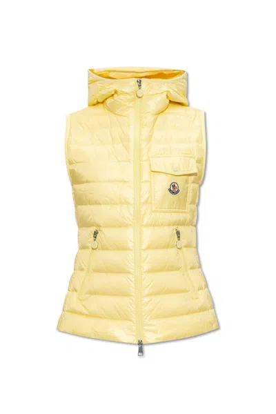 Moncler Yellow Glygos Down Vest In Light Yellow